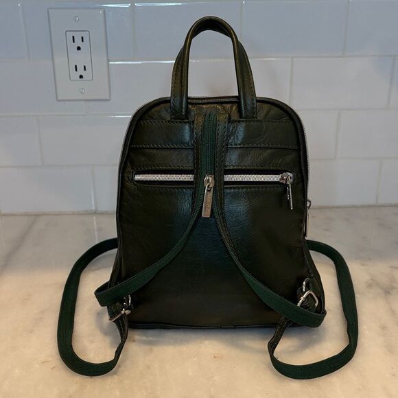 Il Giglio Firenze Artegiani Green Leather Convertible Backpack Purse Crossbody main image 11